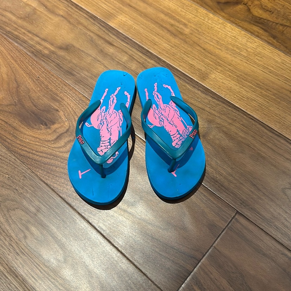 Polo thong slippers.
